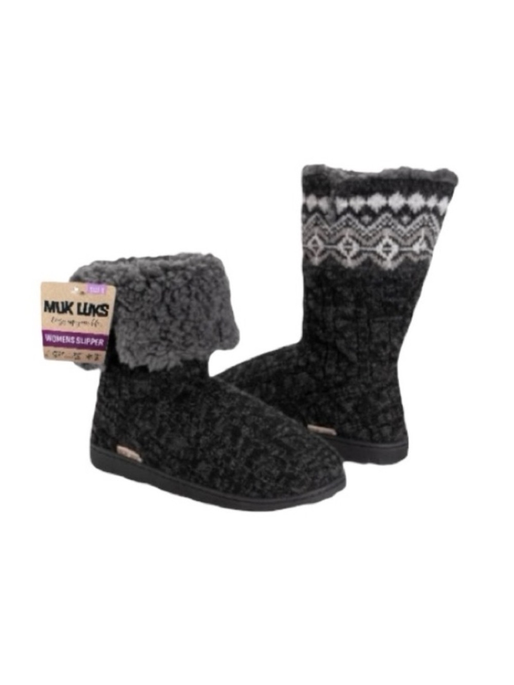 Muk Luks Tall Knit Fold Over Slipper Boots